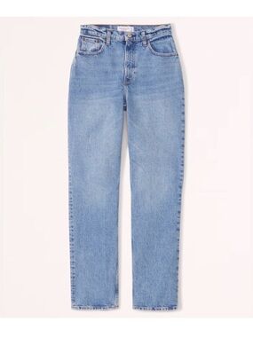ABERCROMBIE & FITCH Jeans 90s Straight Ultra High Rise Curve Love Blue Size 23